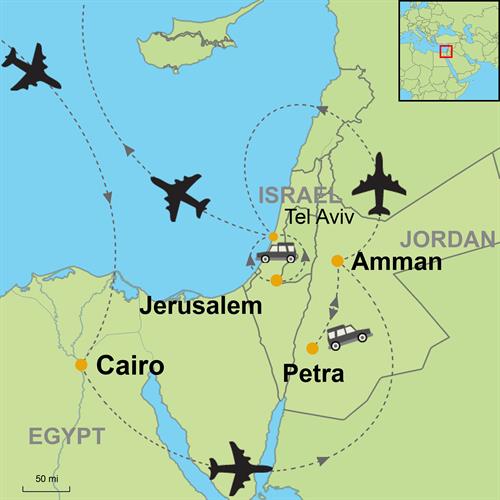 Map-Cairo-Petra-Jerusalem