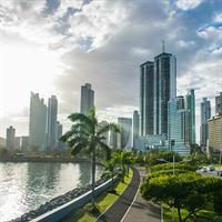 View of Panama City and Riviera Maya by Air
