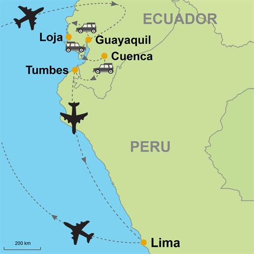 Map-Guayaquil-Loja-Cuenca-Tumbes-Lima