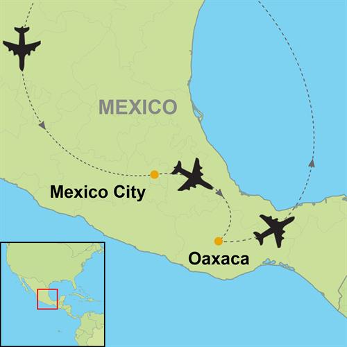 Map - Mexico City and Oaxaca for Foodies