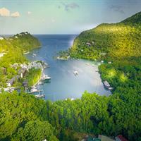 View of Miami and St. Lucia Island by Air