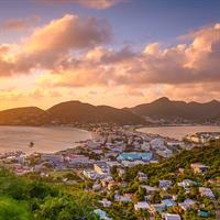 View of Panama City and St. Maarten Island by Air