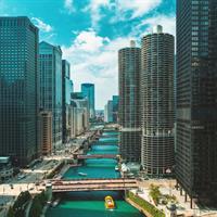 View of Chicago and Detroit Getaway by Train