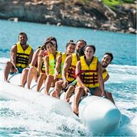 Banana Water Tubing in Super Paradise Beach Bay Mykonos