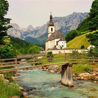 Eagle&#x27;s Nest, Berchtesgaden and Ramsau with famous church and lake