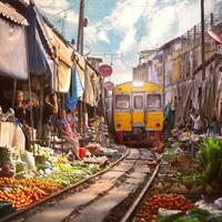 Amphawa Floating &amp; Maeklong Railway Train Market (Small Group)