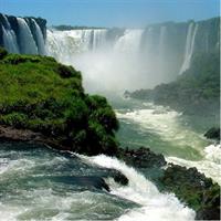 Brazilian Falls With Macuco Safari Boat
