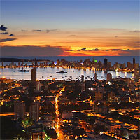 View of Quito and Cartagena by Air