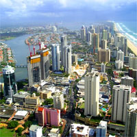 View of Sydney and Gold Coast by Air