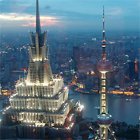 View of Shanghai and Tokyo by Air