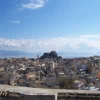 View of Corfu and Santorini by Air