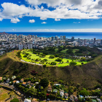 View of Oahu and Molokai by Air