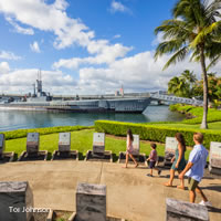 View of Oahu and Kauai by Air