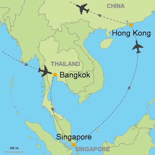 Hong Kong And Singapore Map