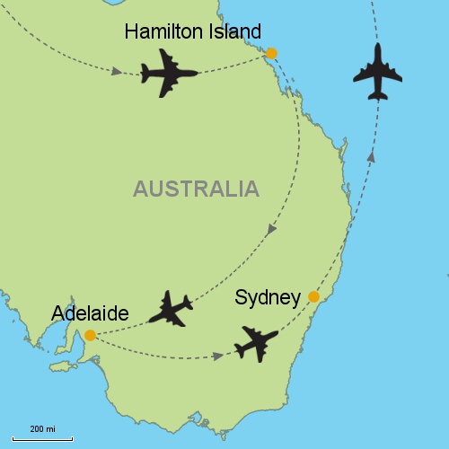map hamilton island adelaide sydney