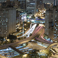 View of Sao Paulo and Porto Alegre by Air