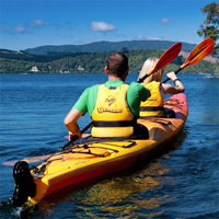 Lake Rotoiti Evening Kayak Tour including Hot Springs, Glowworm Caves and BBQ Dinner