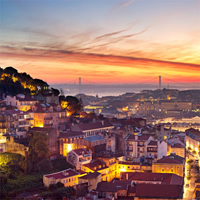 View of Lisbon - Barcelona - Paris by Air