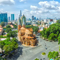 View of Siem Reap and Ho Chi Minh City by Air
